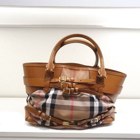 Burberry Brown House Check Bridle Tote Bag