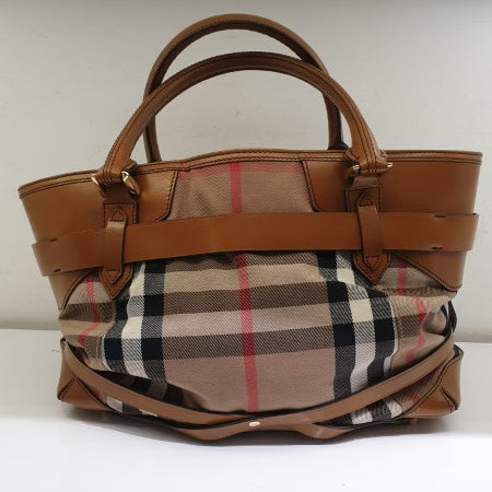 Burberry Brown House Check Bridle Tote Bag