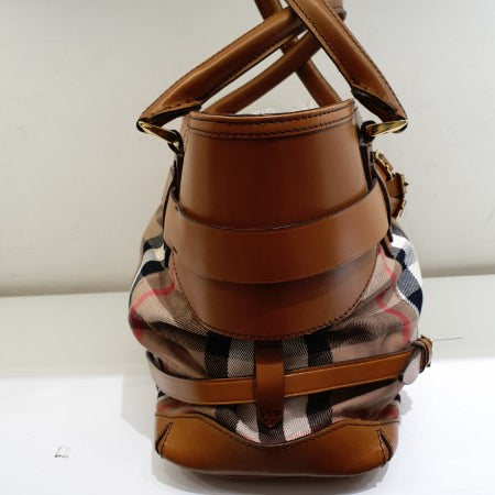 Burberry Brown House Check Bridle Tote Bag
