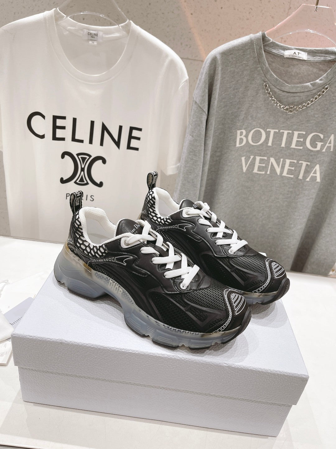 DIOR Vibe Sneaker Black Polyester Mesh Fabric And Lambskin