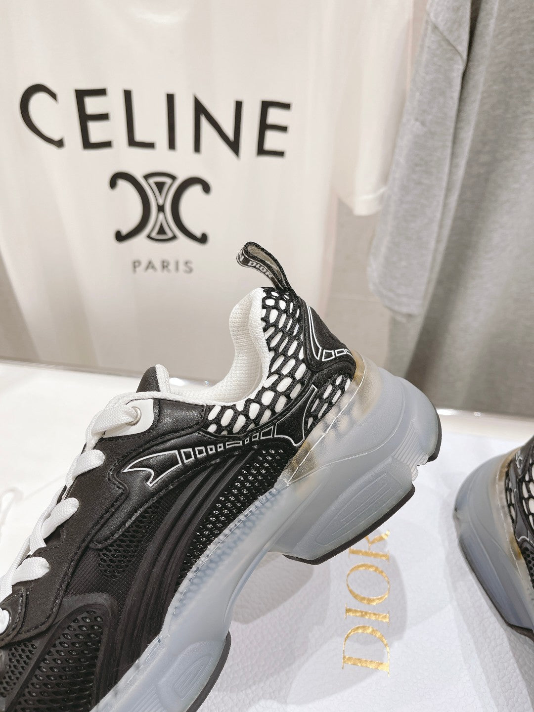 DIOR Vibe Sneaker Black Polyester Mesh Fabric And Lambskin