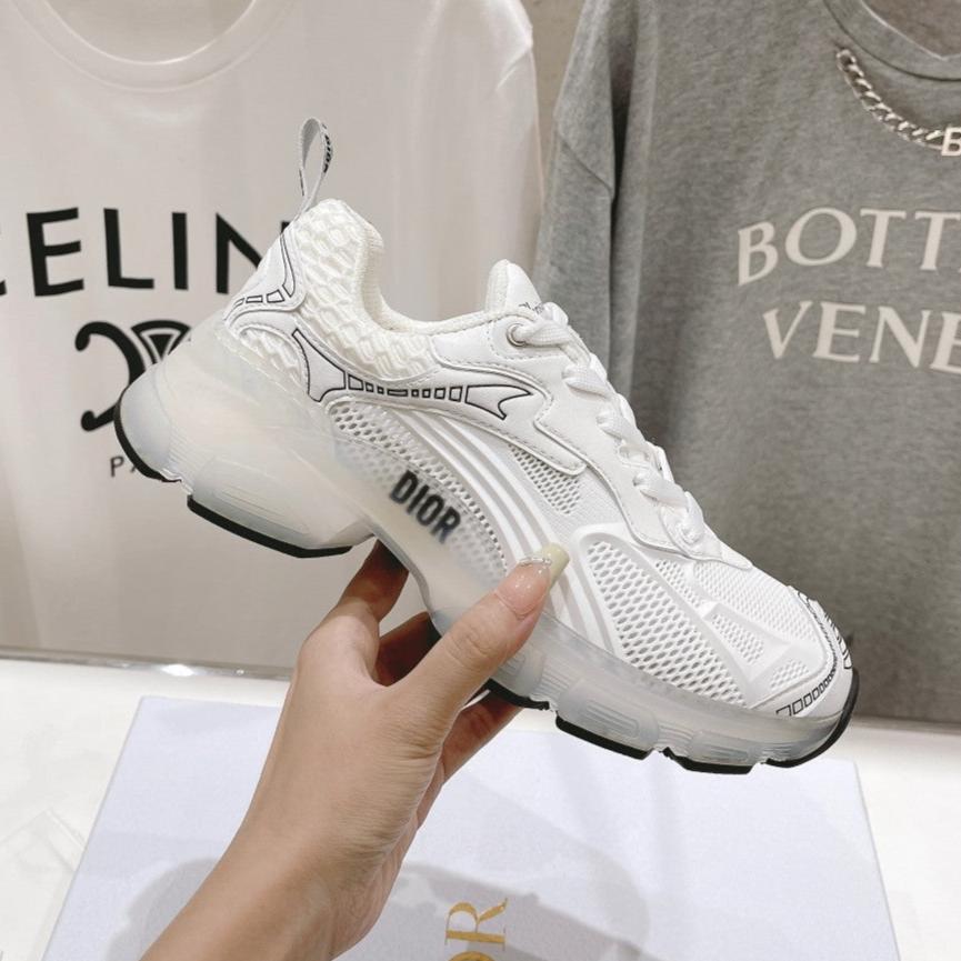 DIOR Vibe Sneaker White Polyester Mesh Fabric And Lambskin