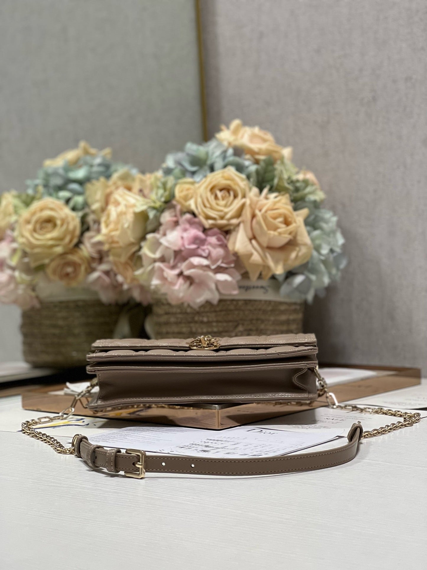 DIOR MISS 24CM DARK BROWN LAMBSKIN