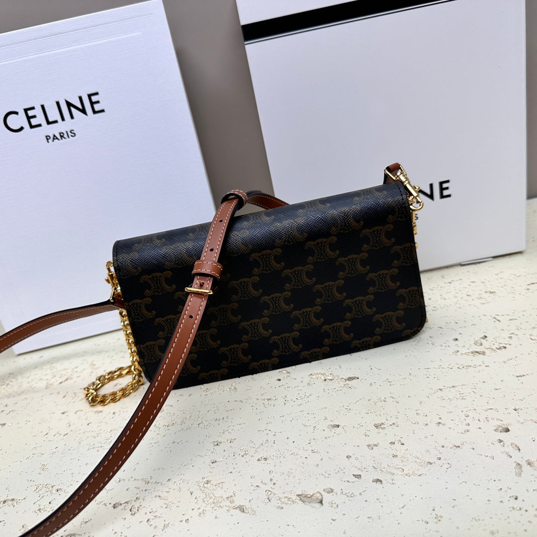 Celine celin multipochette 20 triomphe canvas tan calfskin