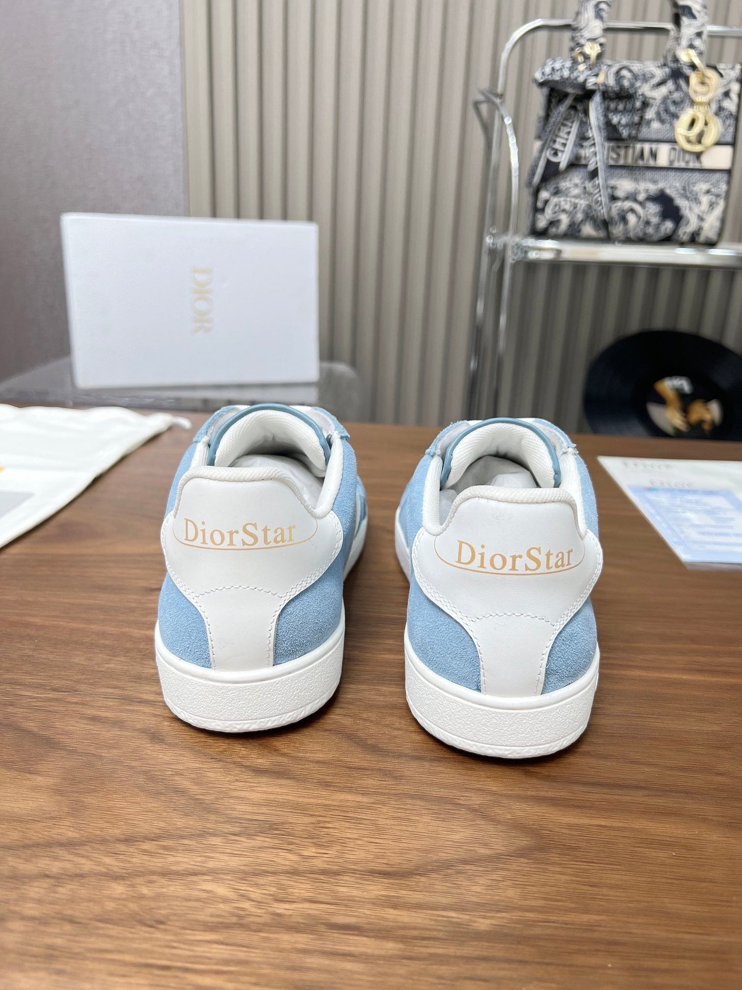 DIOR Star Sneaker Light Blue Suede And Calfskin
