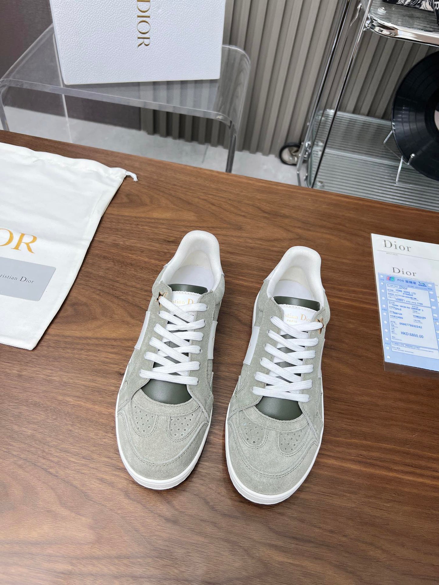 DIOR Star Sneaker Grey Green Suede And Calfskin
