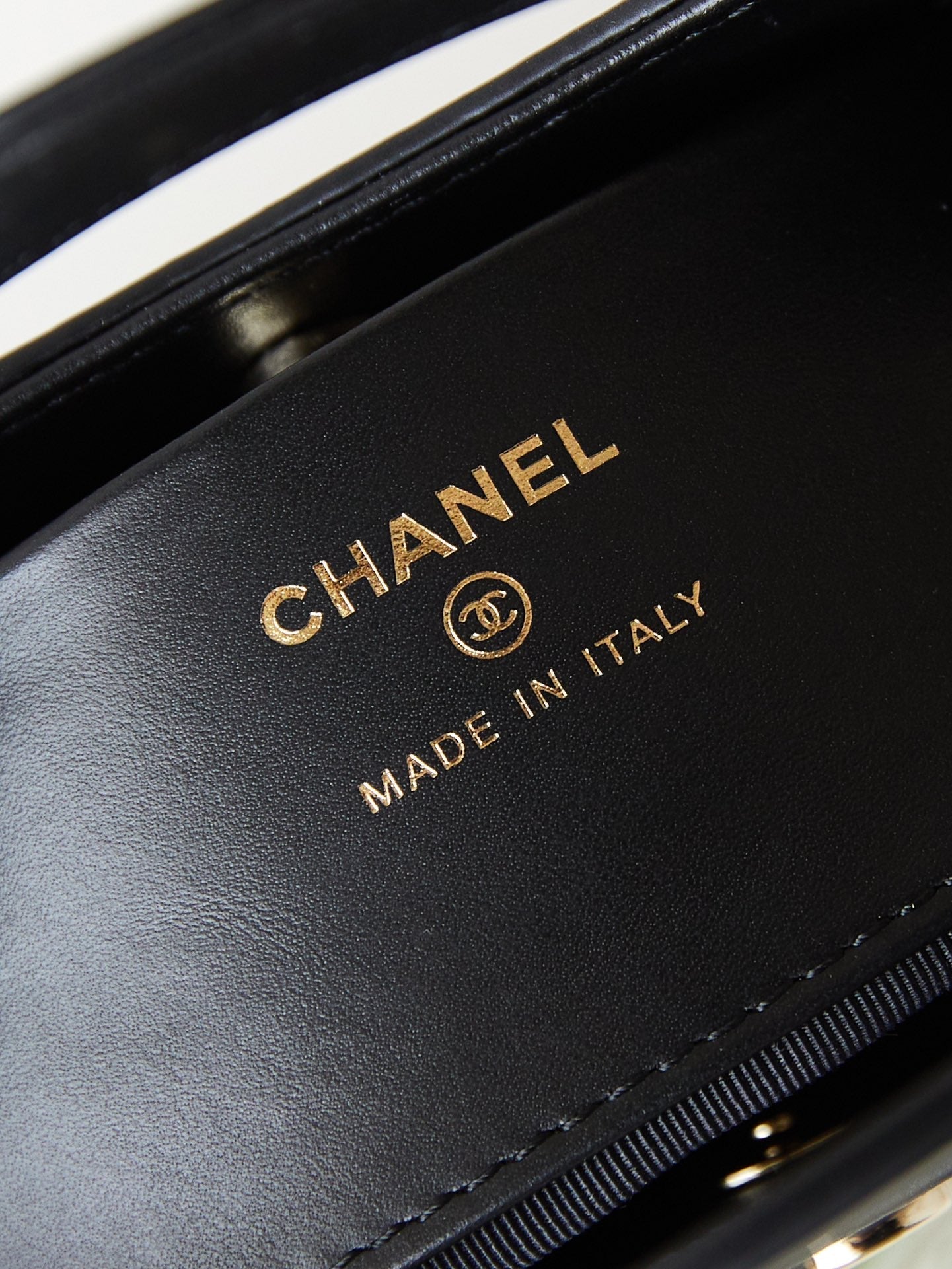 CHANEL 24s31 nano shopping bag 17.5cm black lambskin gold hardware