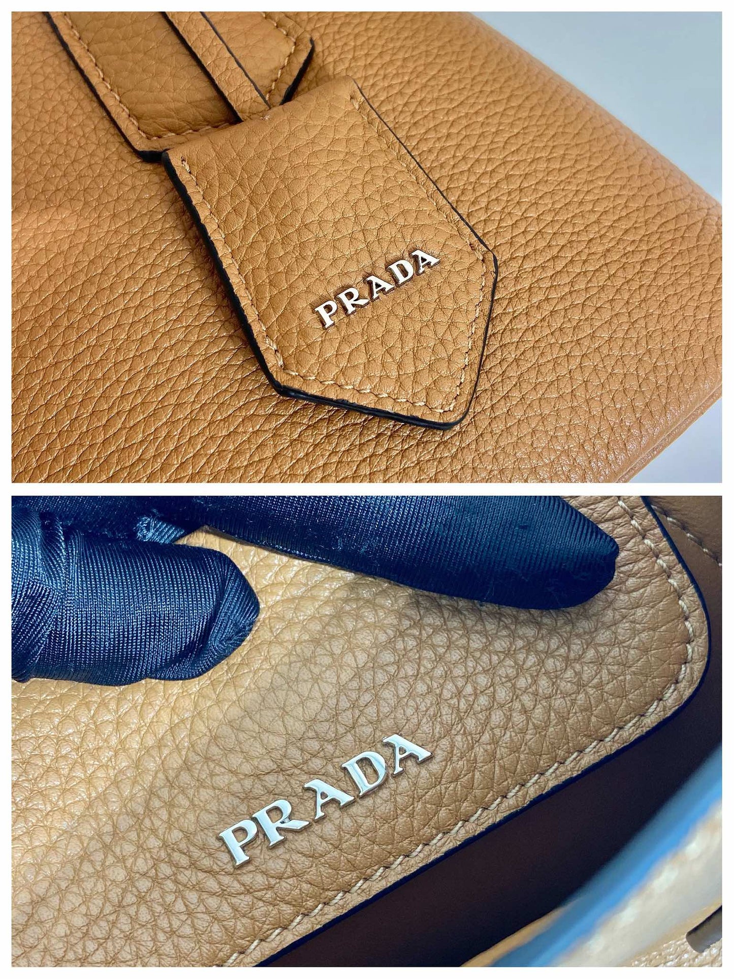 PRADA SHOPPING BAG 25 IN GINGER BROWN DEERSKIN