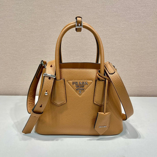PRADA SHOPPING BAG 25 IN GINGER BROWN DEERSKIN
