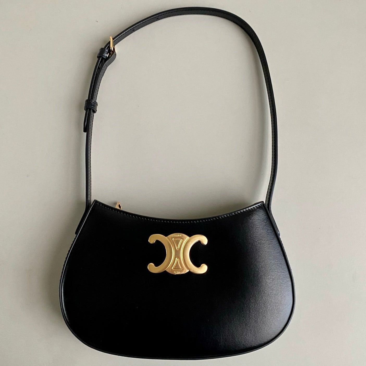 Celine TRIOMPHE 22 BLACK CALFSKIN