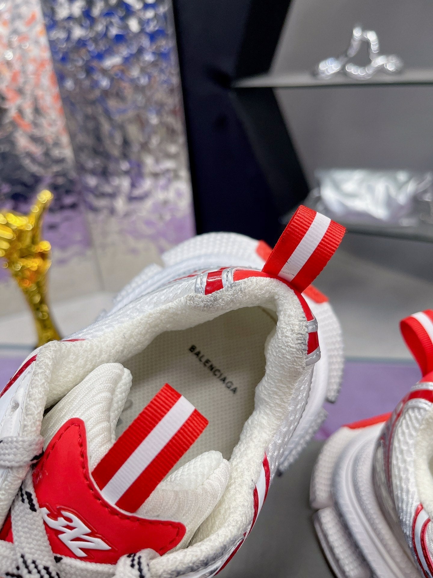 Balanciaga 3XL SNEAKER IN RED MIX WHITE MESH AND POLYURETHANE