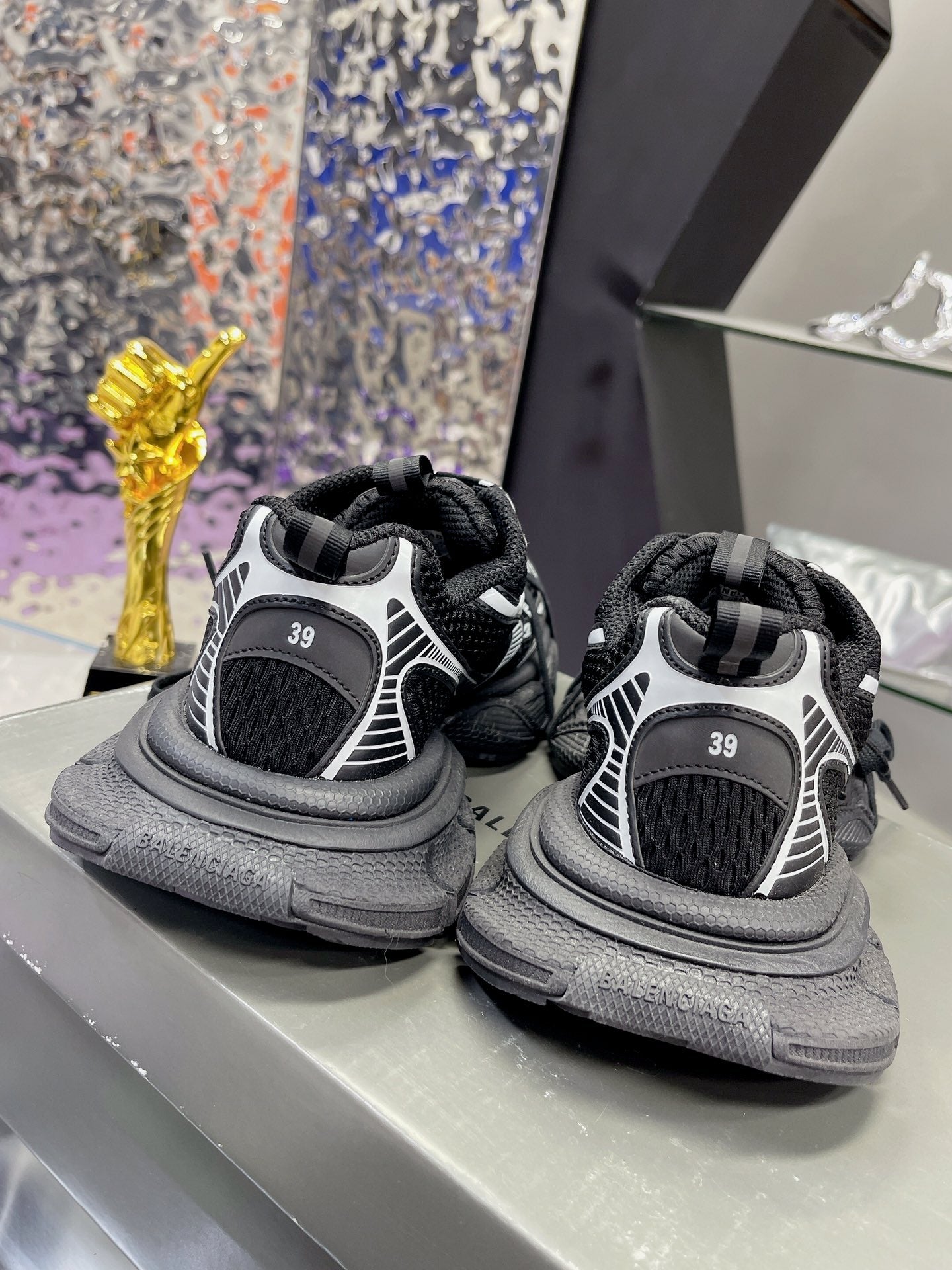 Balanciaga 3XL SNEAKER IN BLACK MIX WHITE MESH AND POLYURETHANE