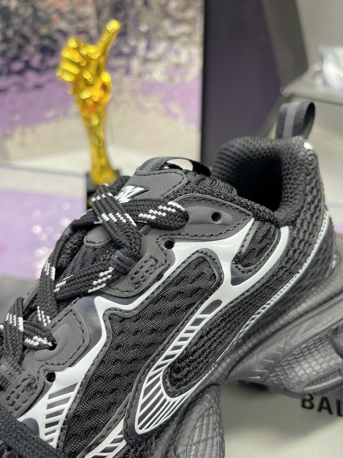 Balanciaga 3XL SNEAKER IN BLACK MIX WHITE MESH AND POLYURETHANE