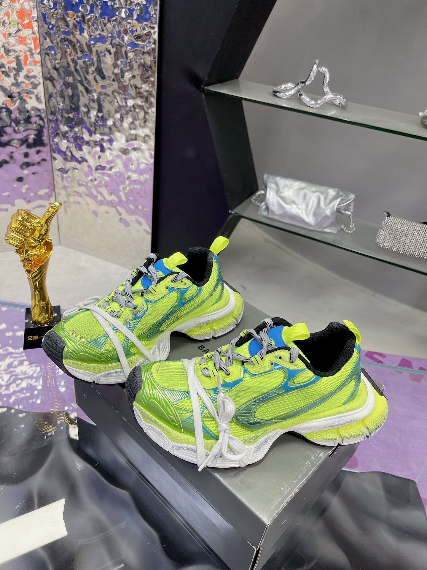Balanciaga 3XL SNEAKER IN NEON GREEN MESH AND POLYURETHANE