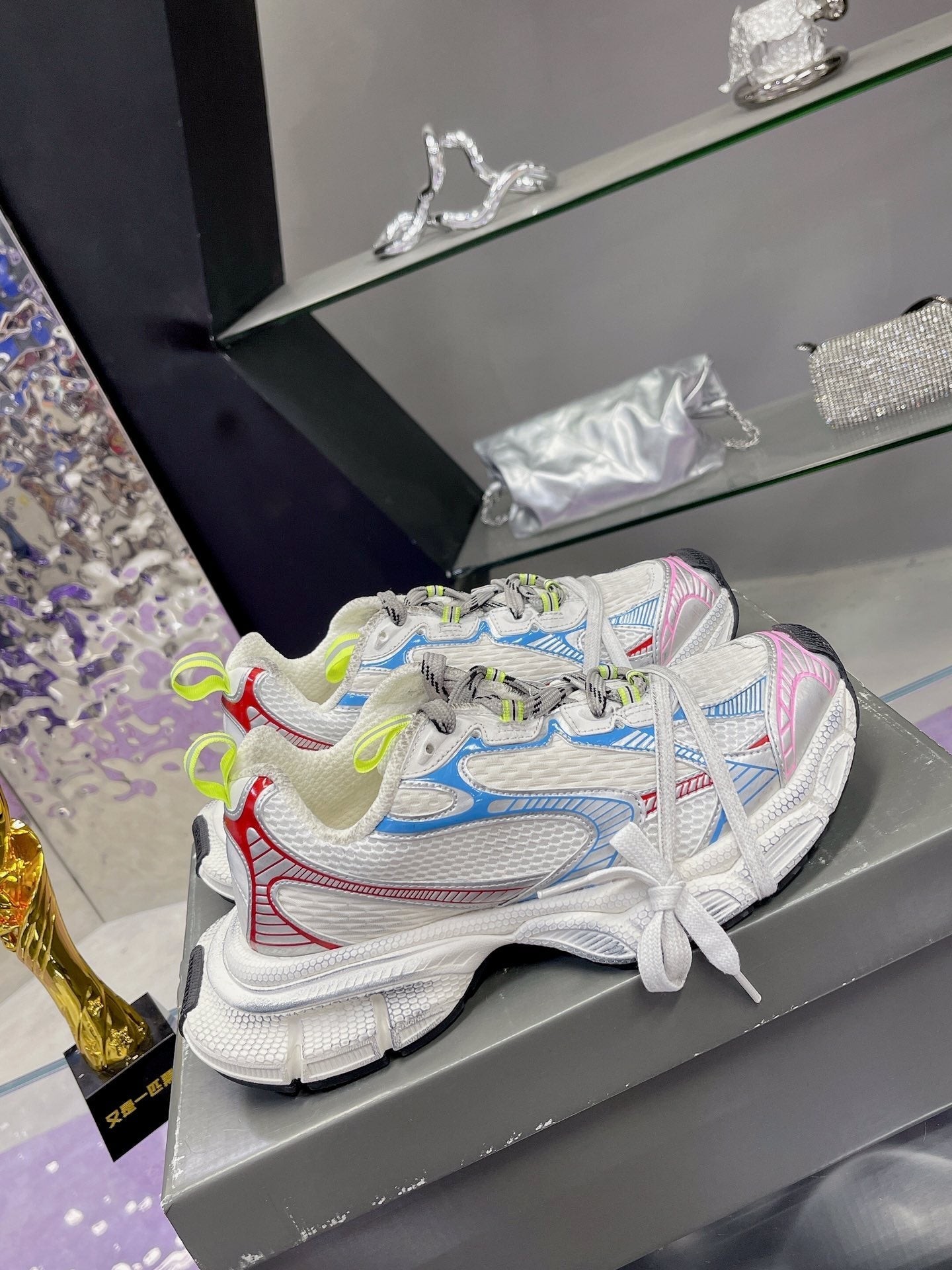 Balanciaga 3XL SNEAKER IN WHITE PINK GRAY BLUE MESH AND POLYURETHANE