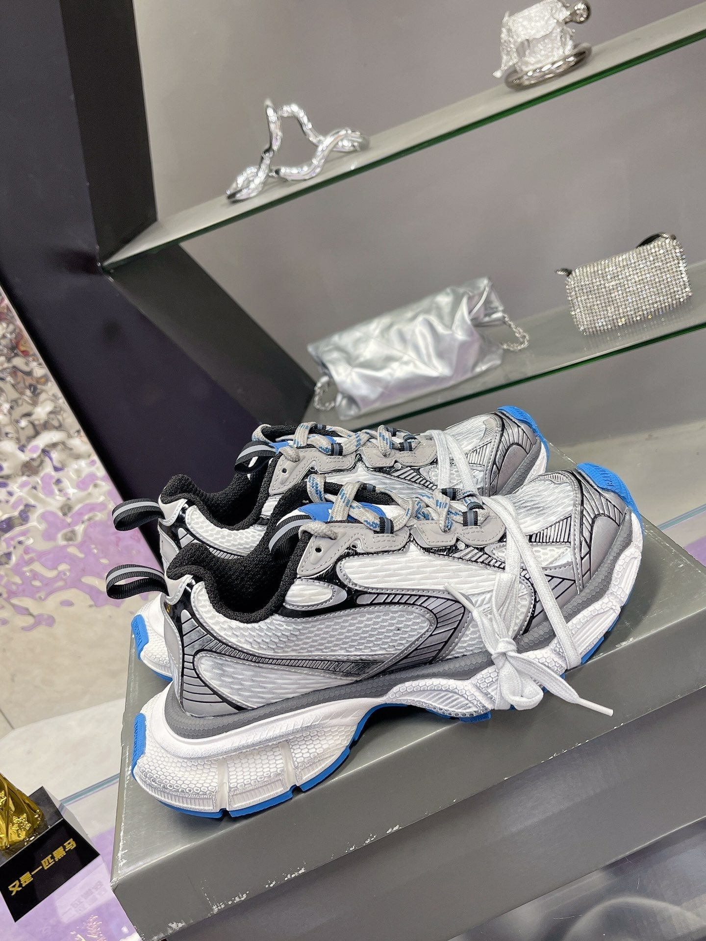 Balanciaga 3XL SNEAKER IN WHITE GRAY BLUE MESH AND POLYURETHANE