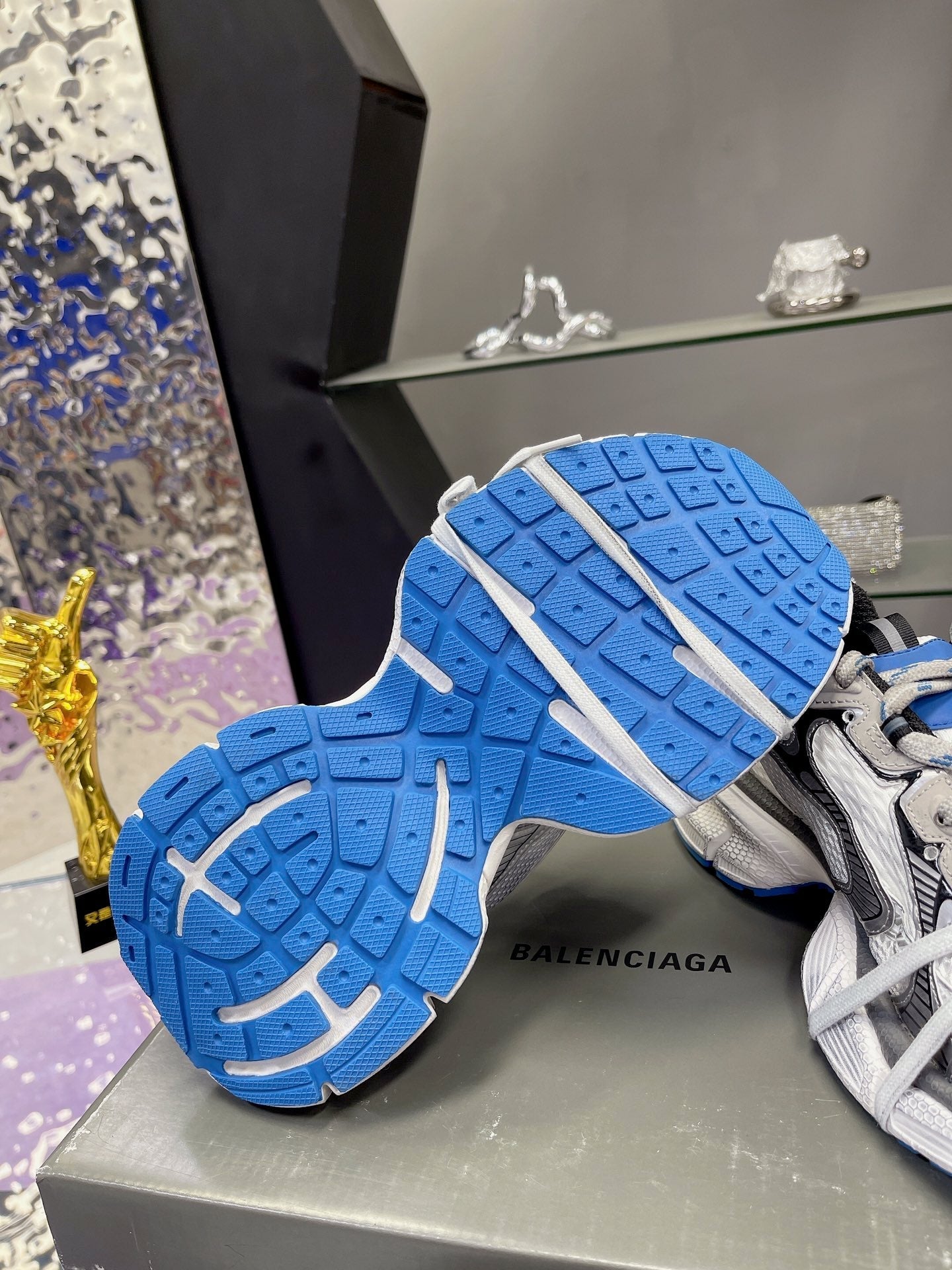 Balanciaga 3XL SNEAKER IN WHITE GRAY BLUE MESH AND POLYURETHANE