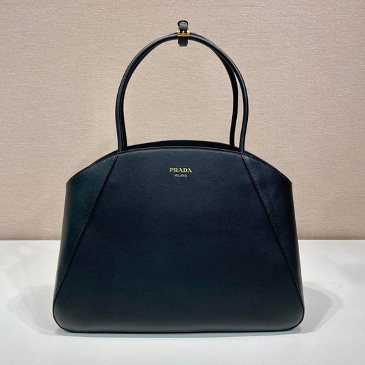 PRADA ELEGANT TOTE BAG 40 IN BLACK SMOOTH CALFSKIN