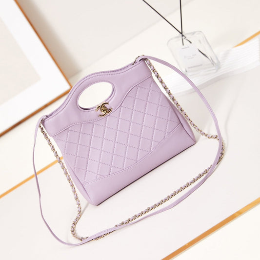 CHANEL 24s31 mini shopping bag 22cm light pink lambskin gold hardware