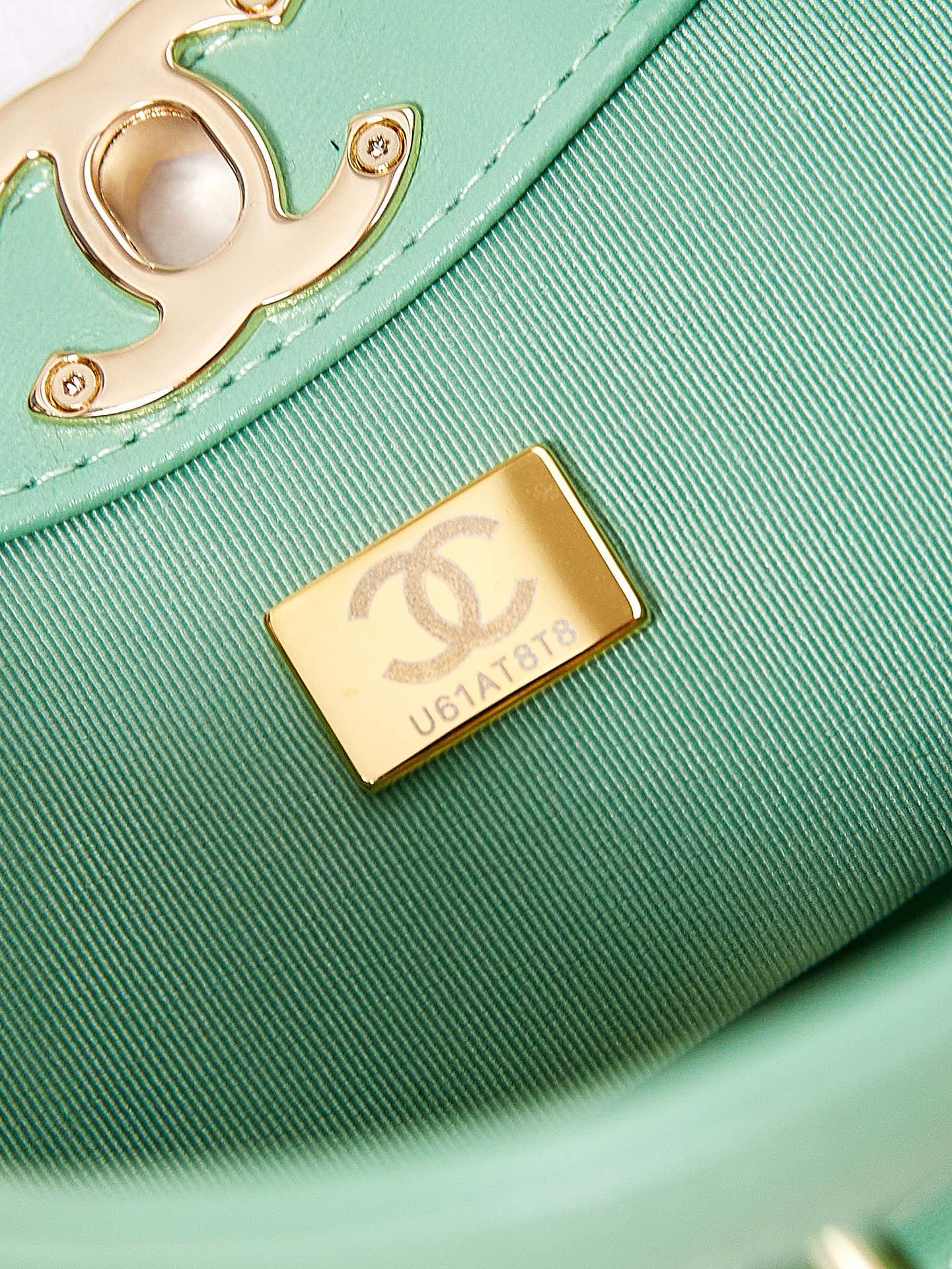 CHANEL 24s31 mini shopping bag 22cm light green lambskin gold hardware