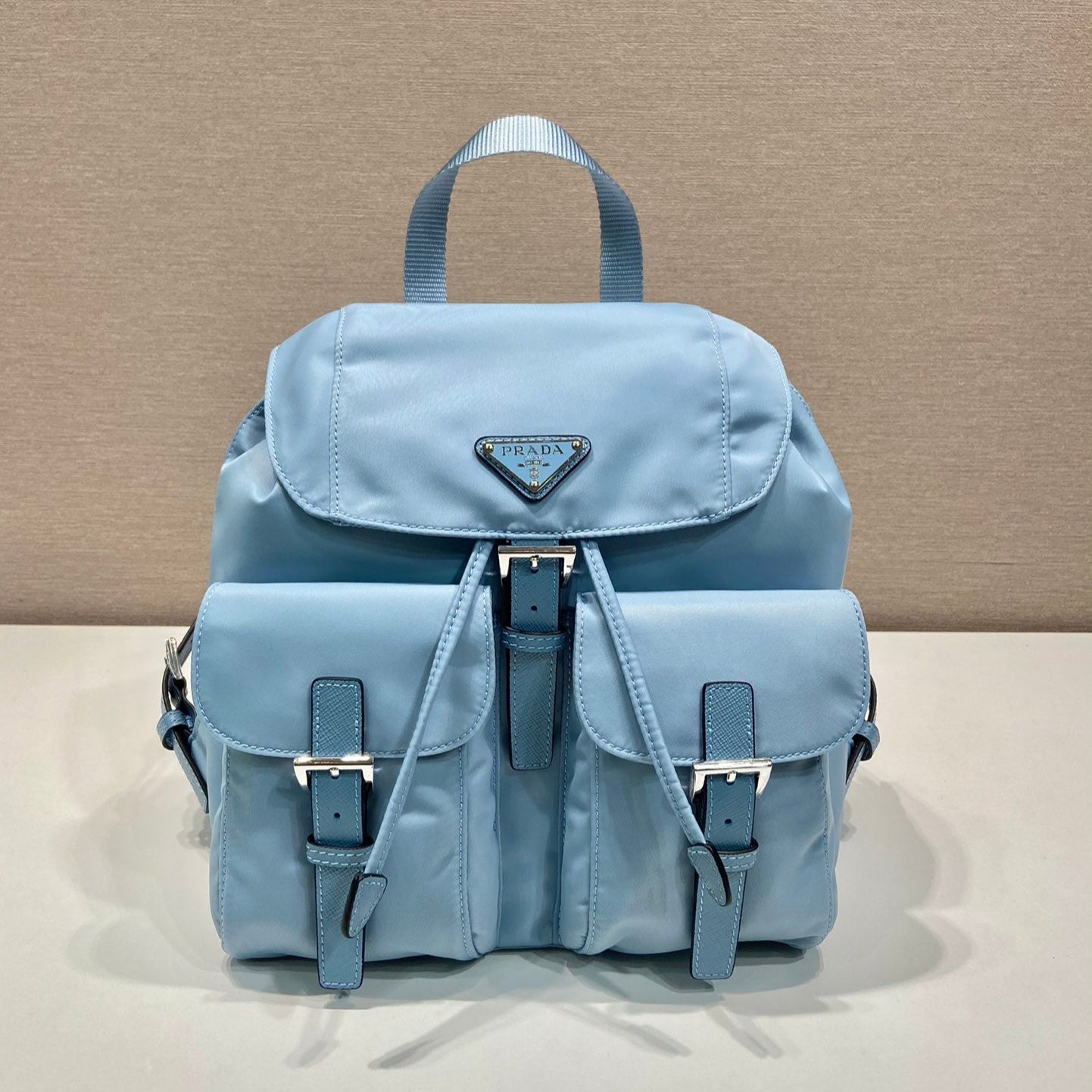 PRADA SMALL BACKPACK 28 IN SKY BLUE PARACHUTE FABRIC