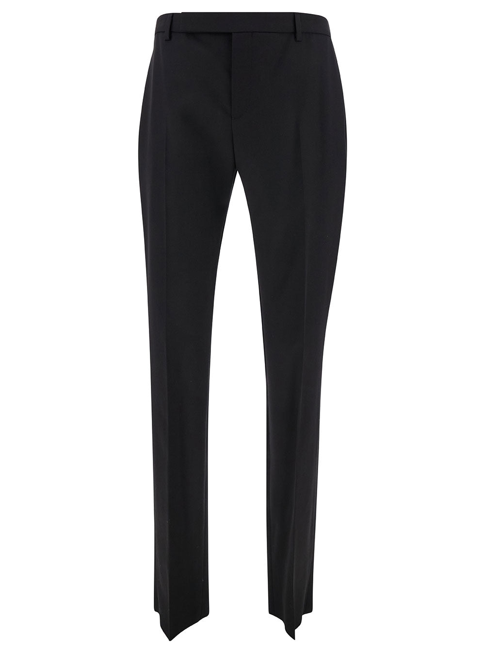 Saint Laurent Men Black Tailored Pants With Front Pinces In Wool Man