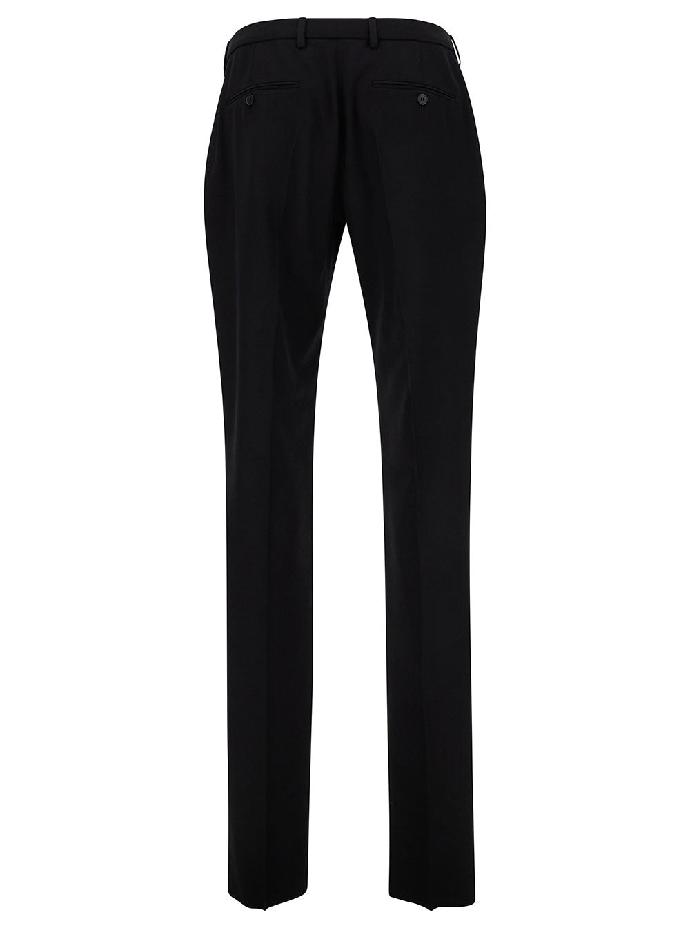 Saint Laurent Men Black Tailored Pants With Front Pinces In Wool Man