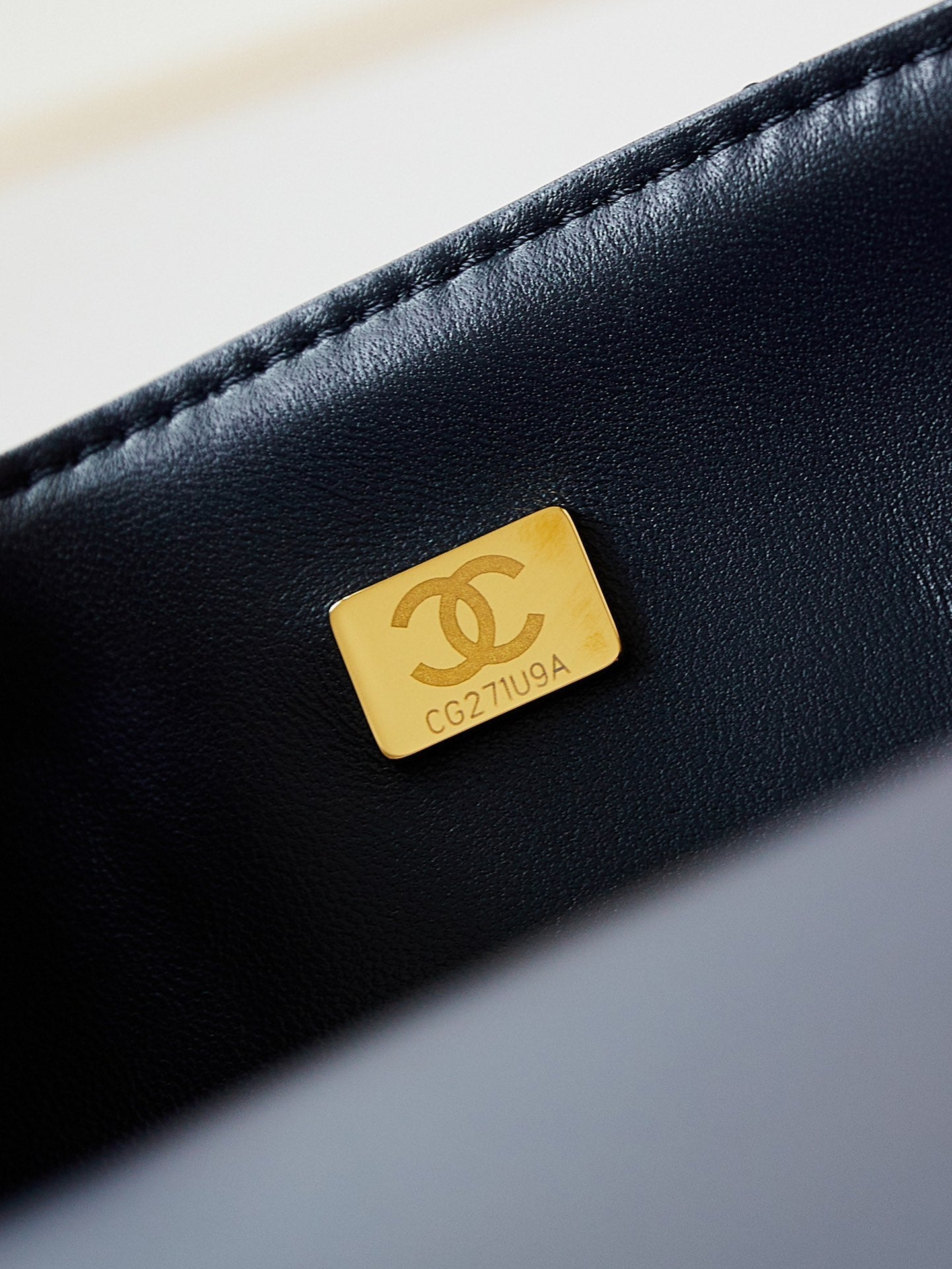CHANEL 24s medium flap bag 25cm dark blue calfskin gold hardware