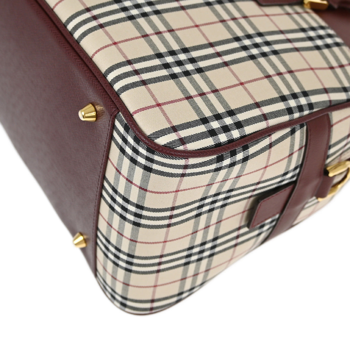 Burberry Beige Bordeaux Burberry Check 2way Shoulder Handbag