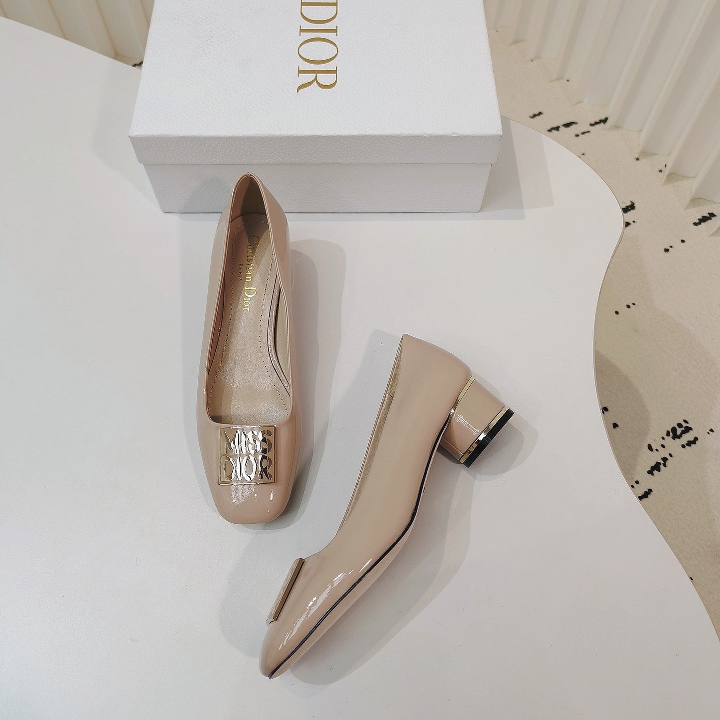 DIOR Miss DIOR Pump 40mm In Beige Cowhide 111364