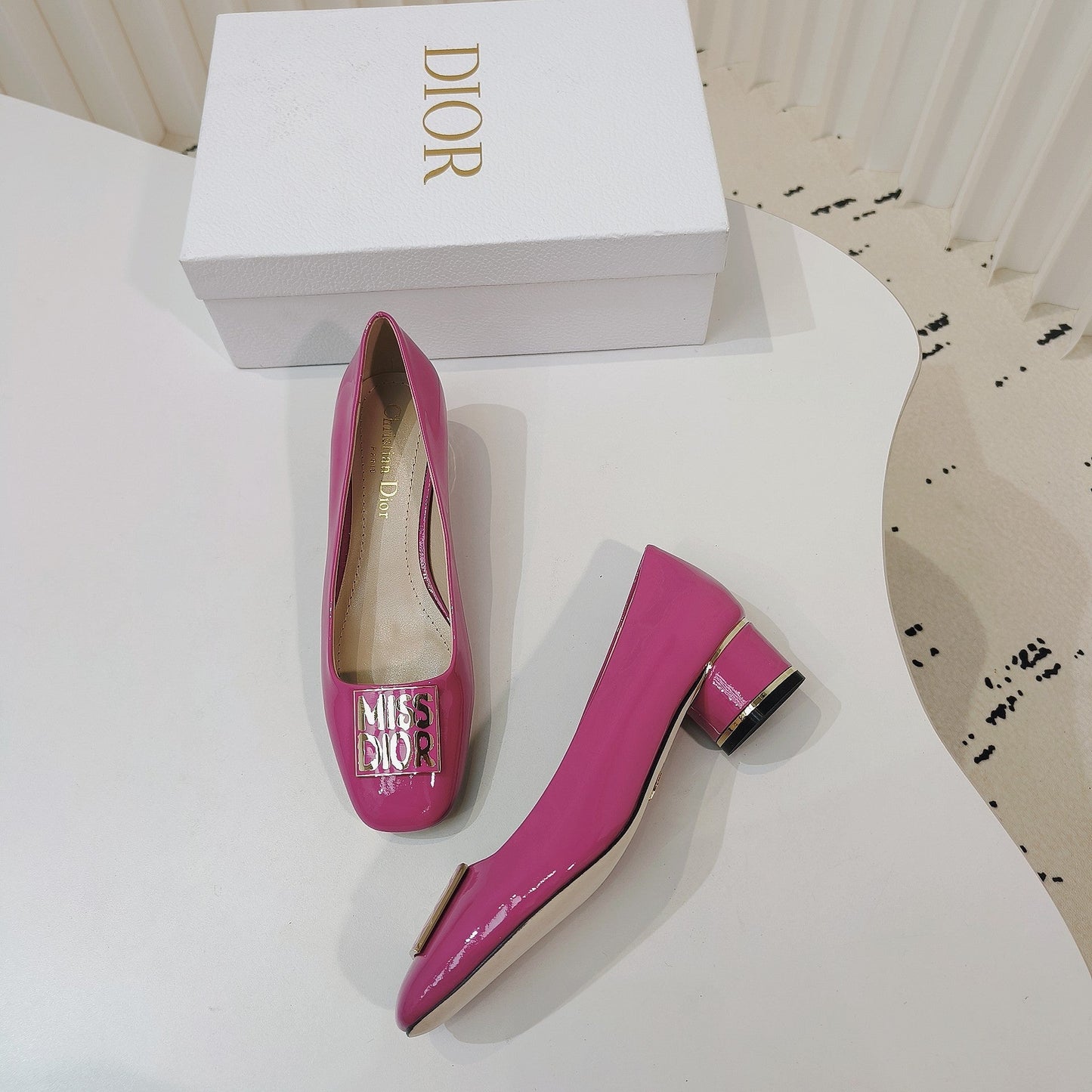 DIOR Miss DIOR Pump 40mm In Deep Pink Cowhide 111366