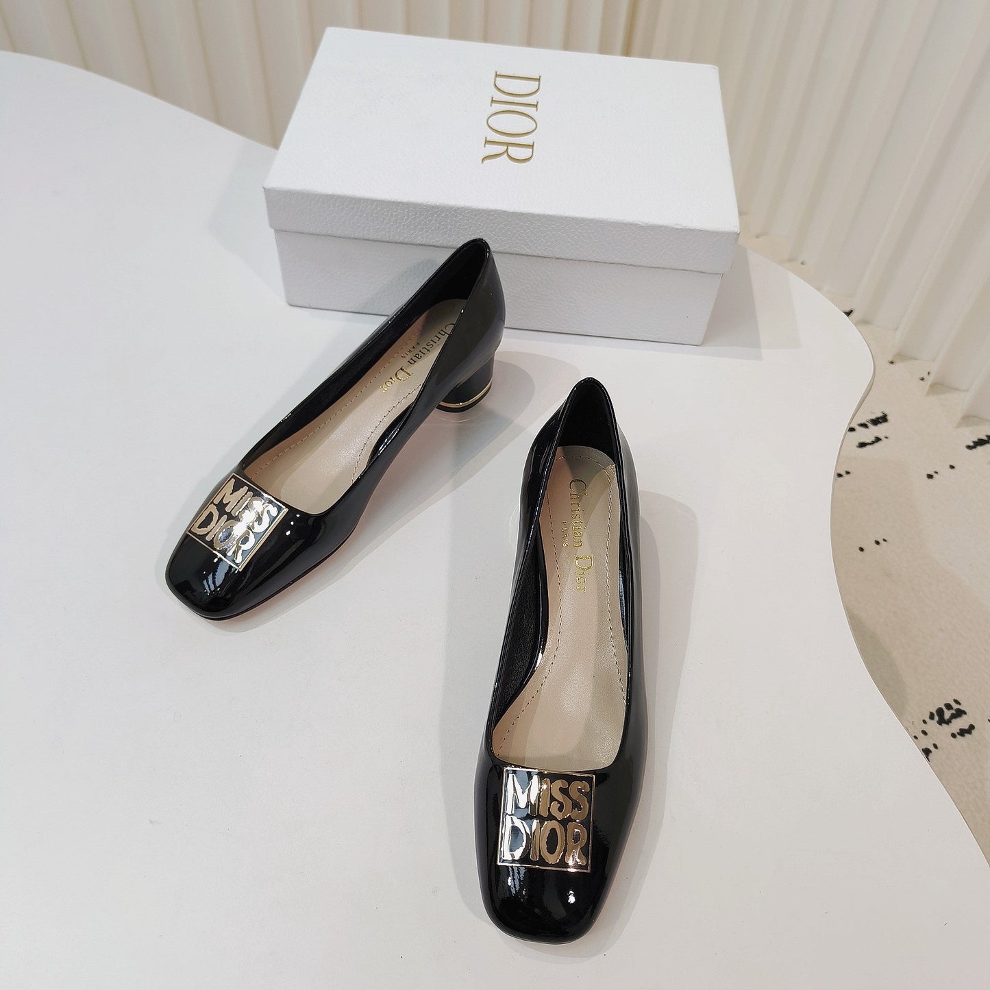 DIOR Miss DIOR Pump 40mm In Glossy Black Cowhide 111368