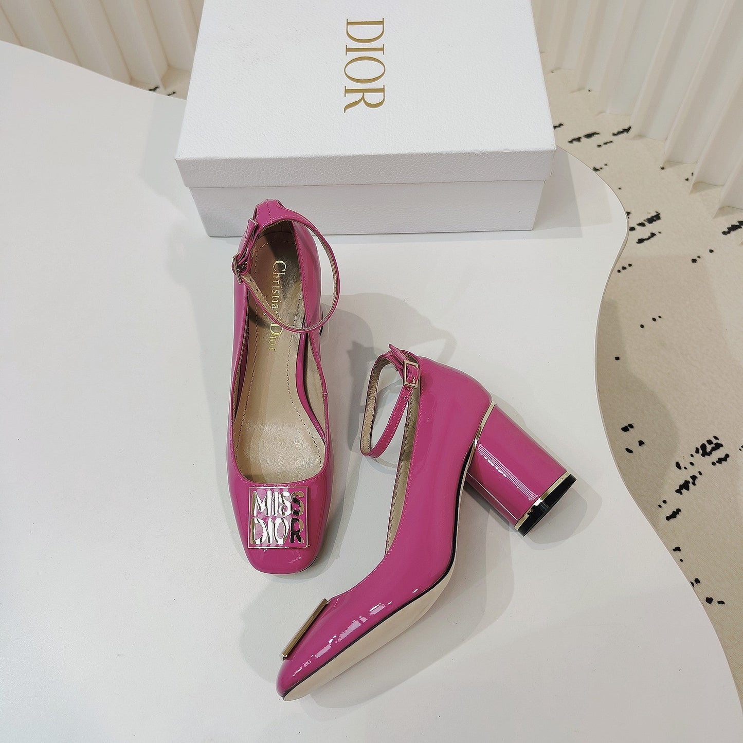 DIOR Miss DIOR Pump 85mm In Deep Pink Cowhide 111337