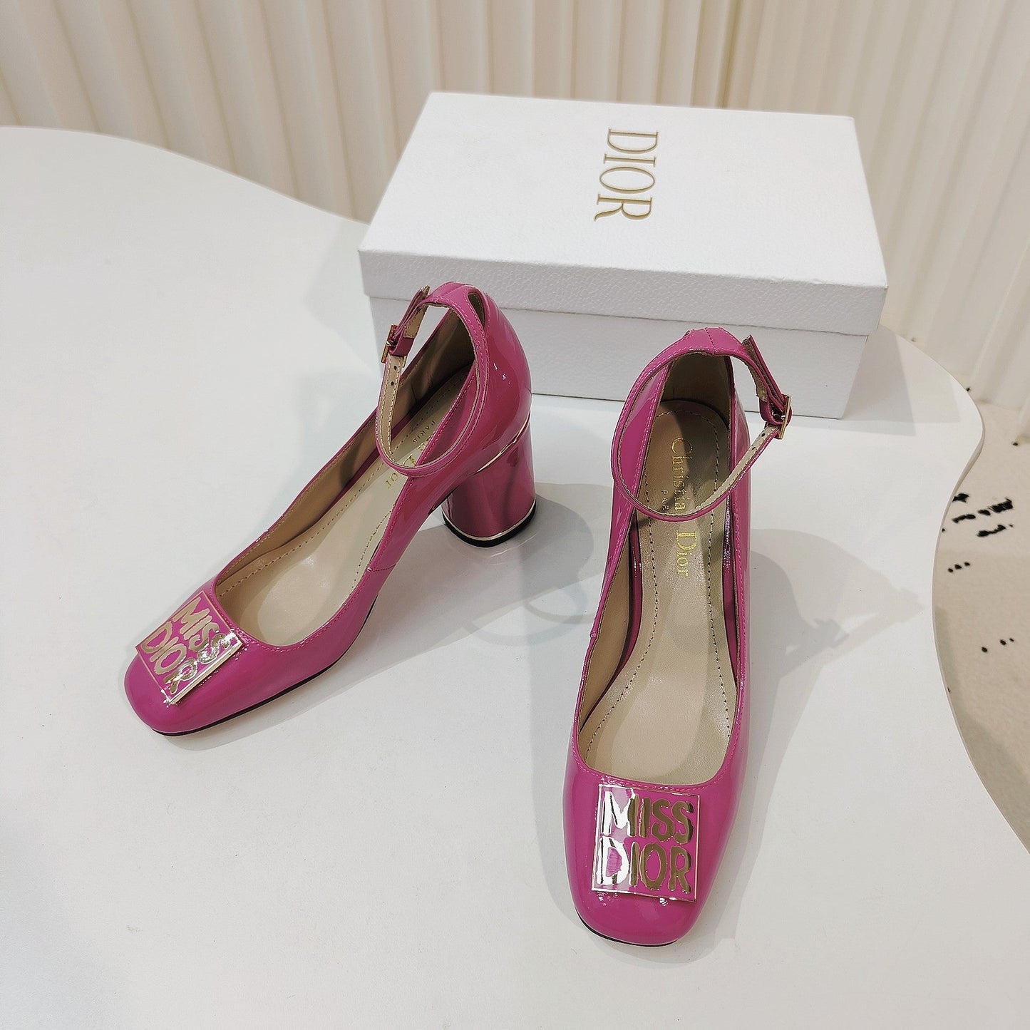 DIOR Miss DIOR Pump 85mm In Deep Pink Cowhide 111337