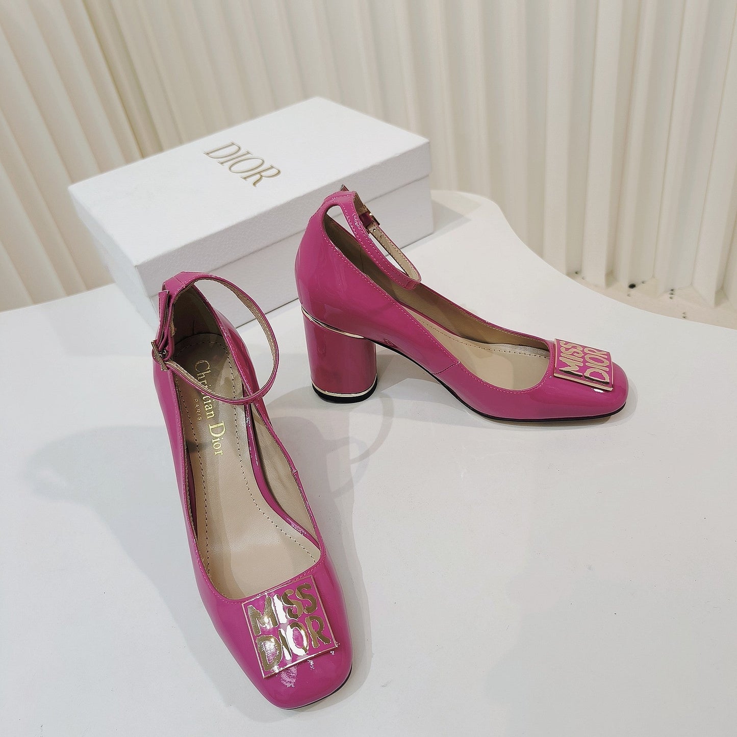 DIOR Miss DIOR Pump 85mm In Deep Pink Cowhide 111337