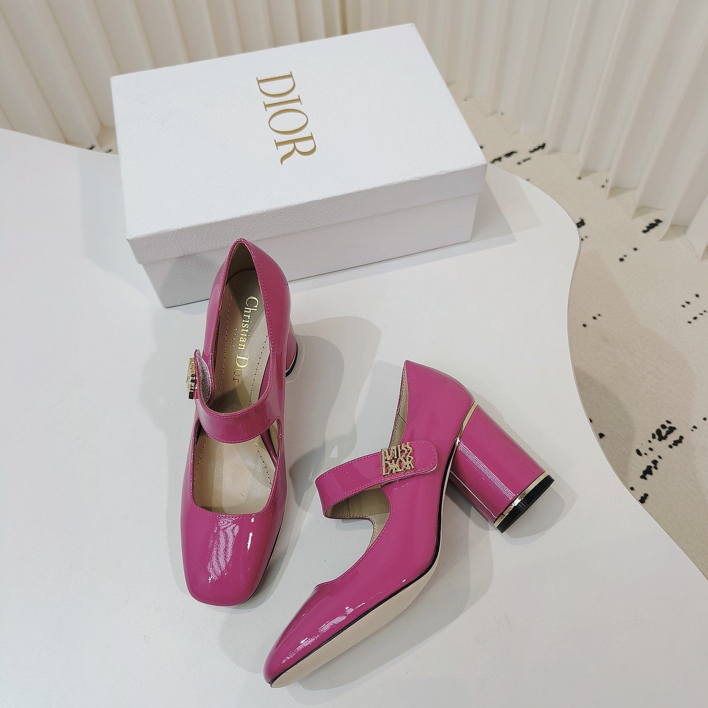 DIOR Miss DIOR Pump 85mm In Deep Pink Cowhide 111357