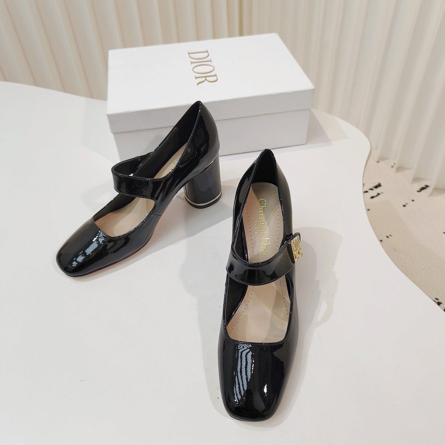 DIOR Miss DIOR Pump 85mm In Glossy Black Cowhide 111359