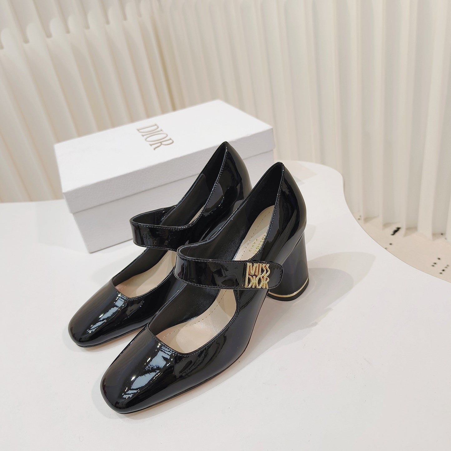 DIOR Miss DIOR Pump 85mm In Glossy Black Cowhide 111359