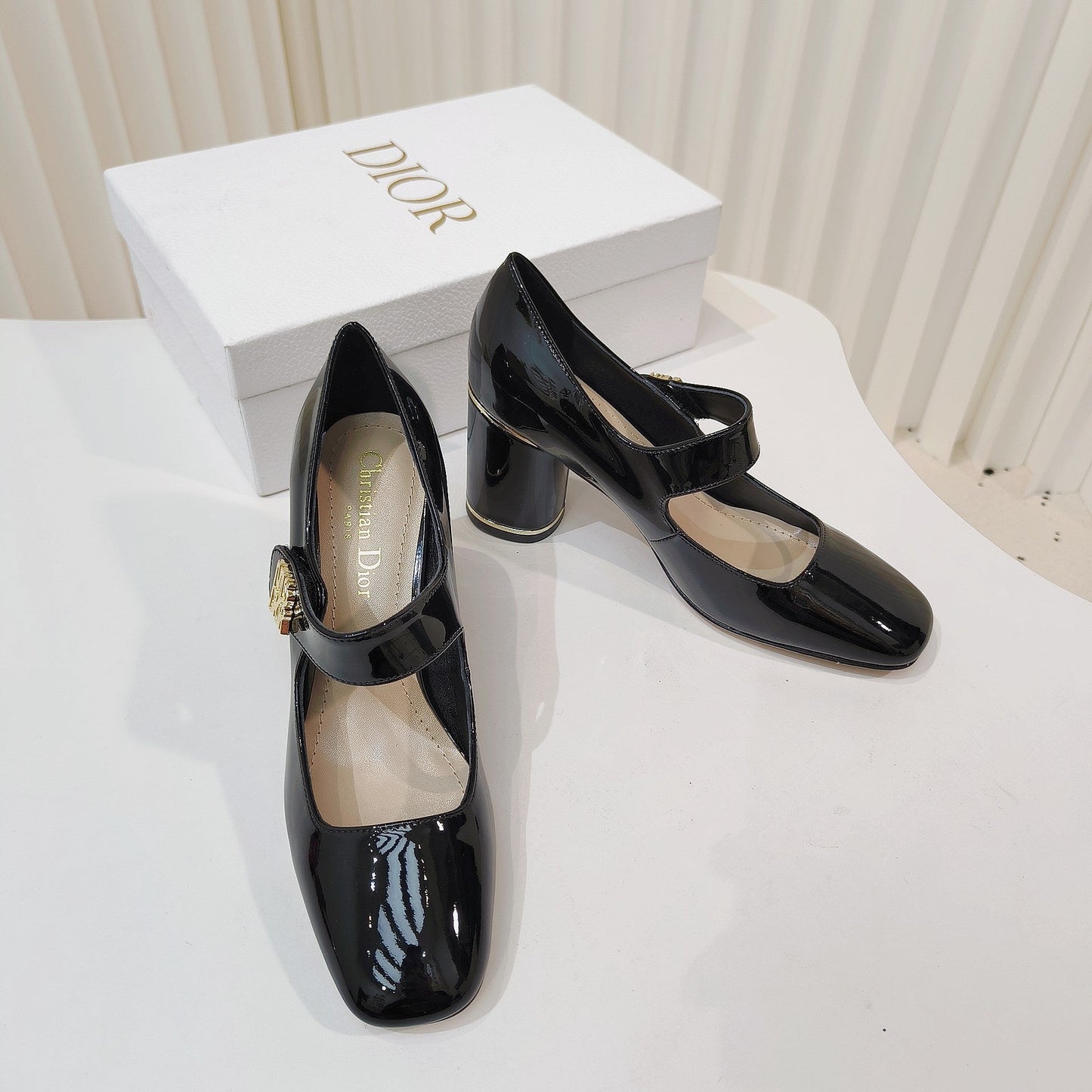 DIOR Miss DIOR Pump 85mm In Glossy Black Cowhide 111359