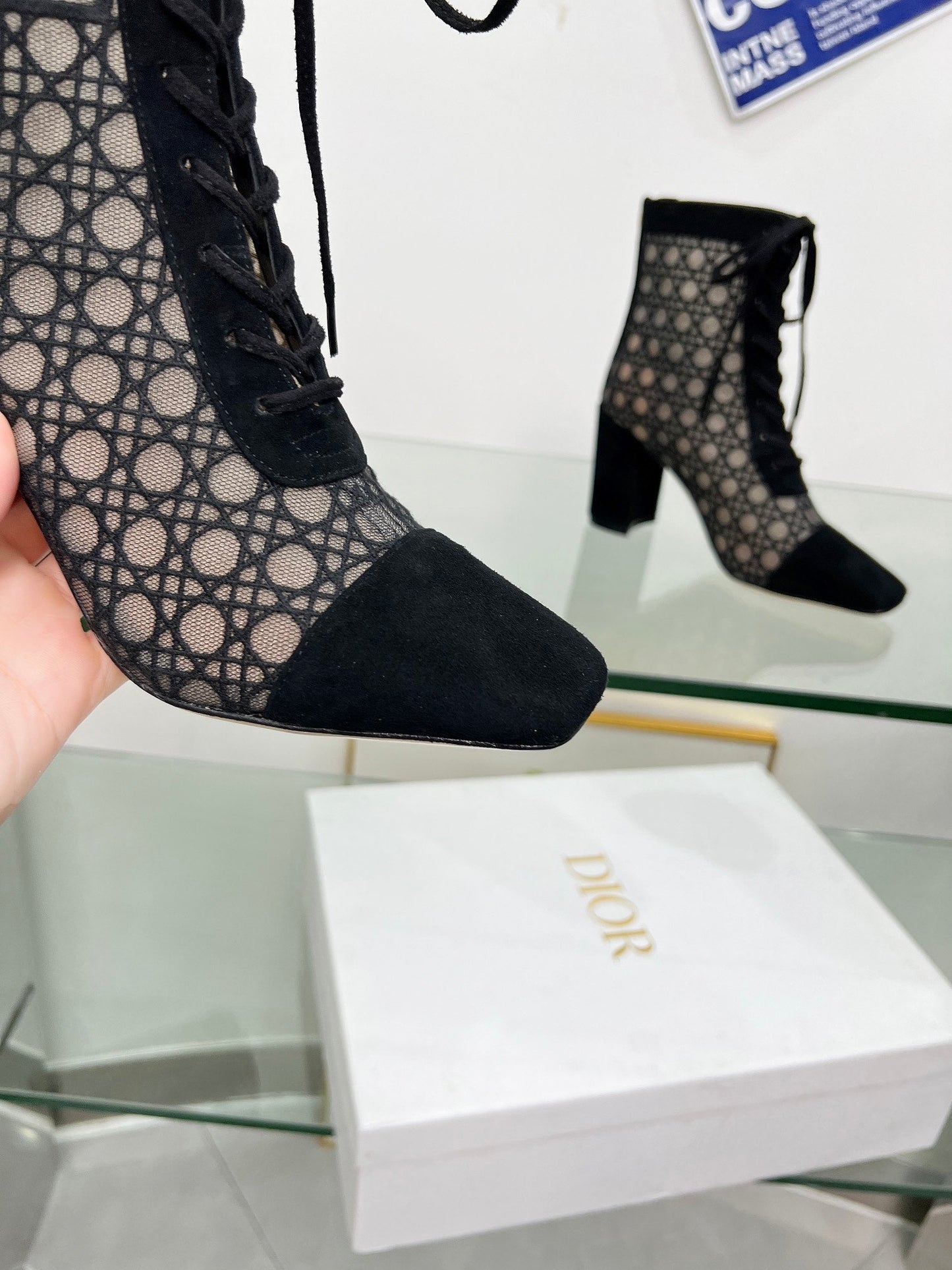 DIOR Naugtily-D Heeled Ankle Boot Black Fabric