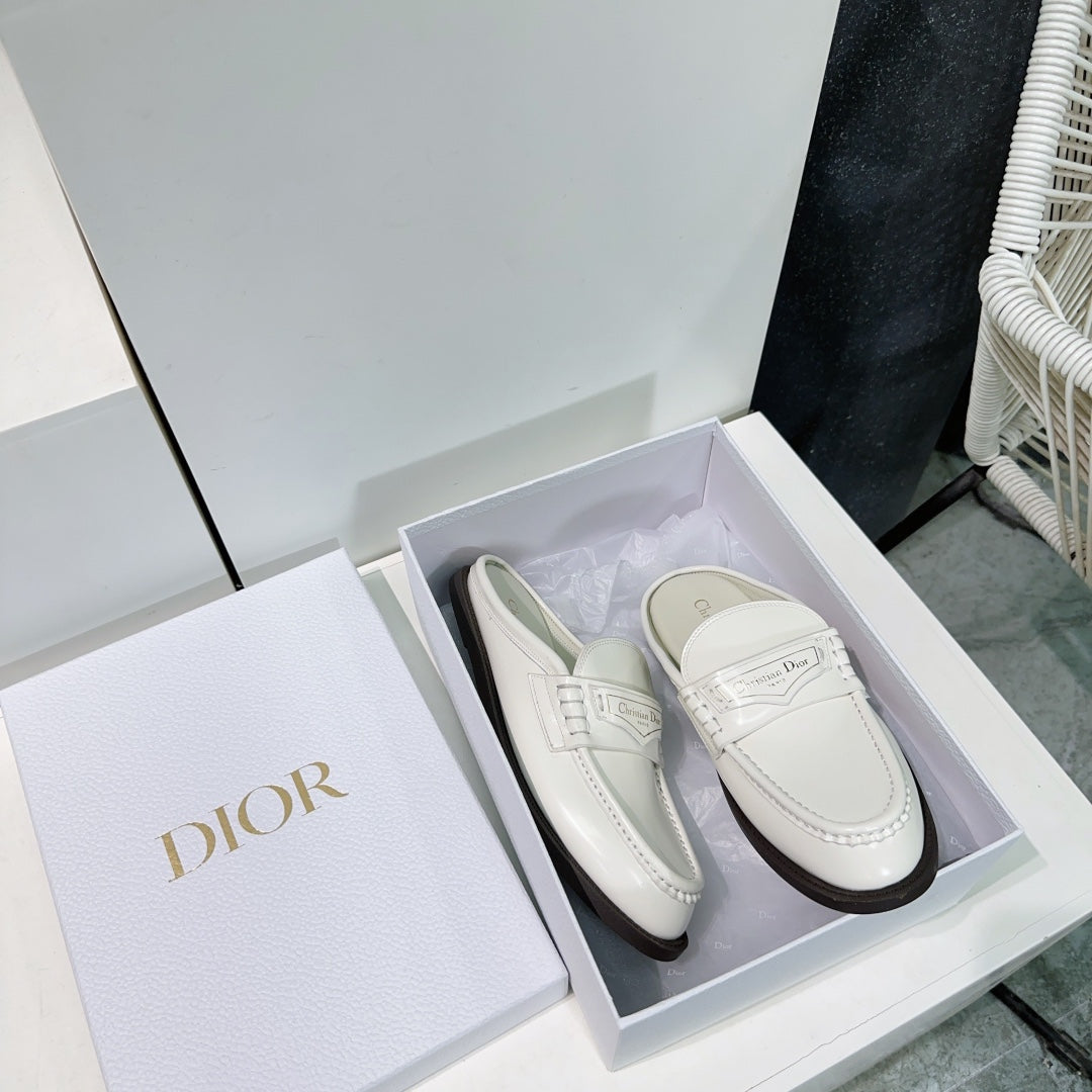 DIOR Boy Mule White Cowhide