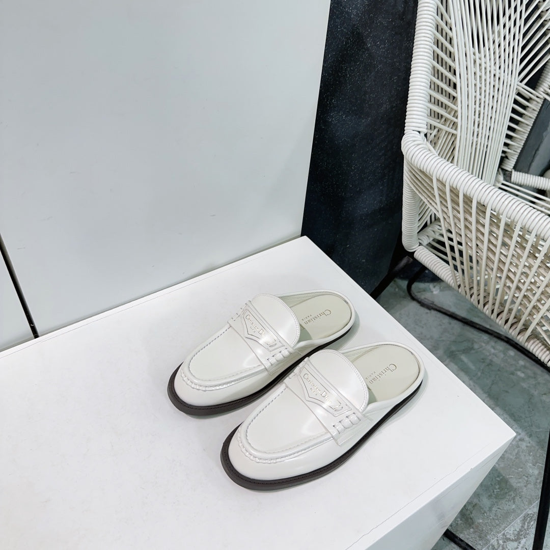 DIOR Boy Mule White Cowhide