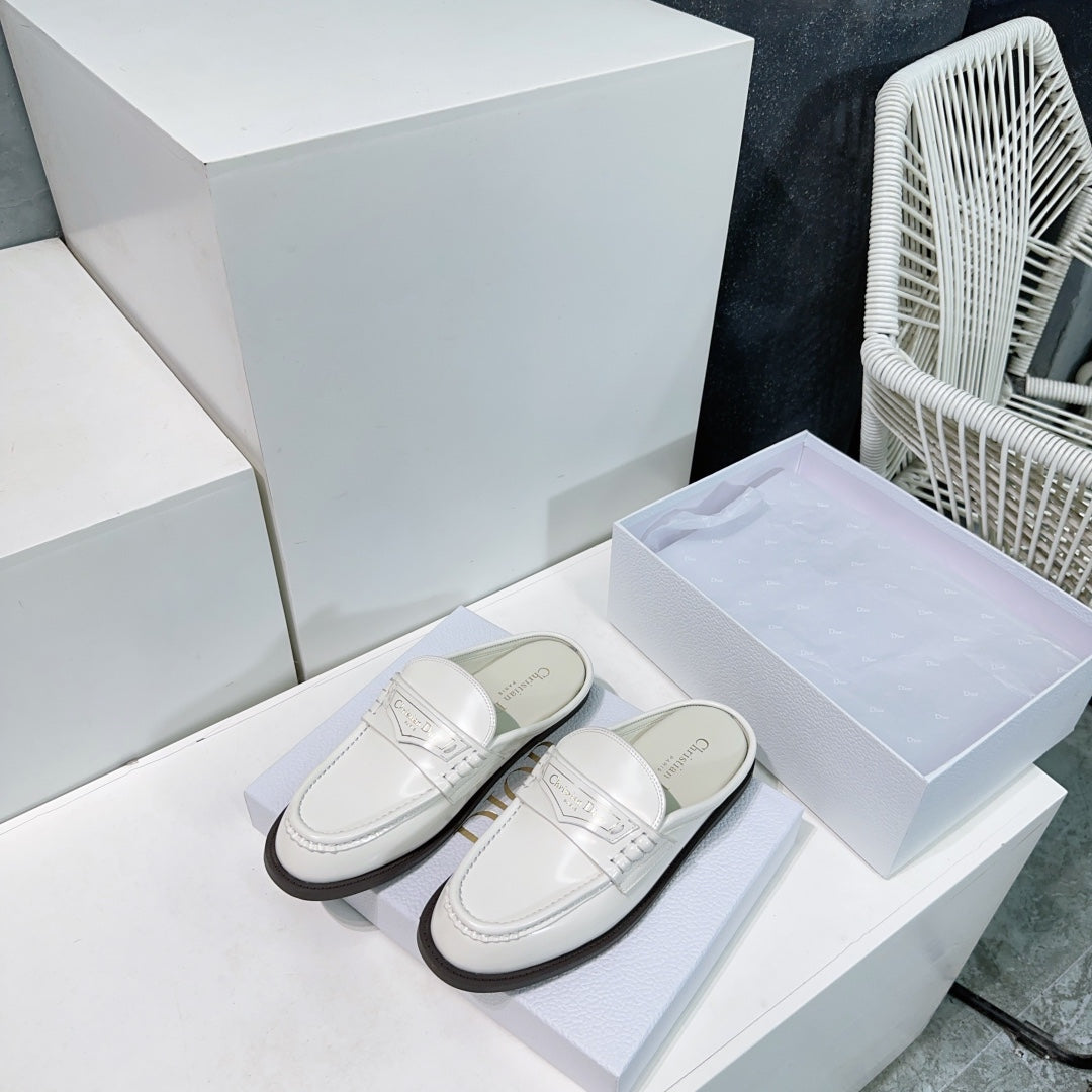 DIOR Boy Mule White Cowhide
