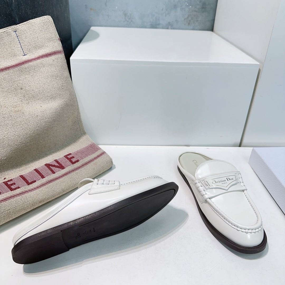 DIOR Boy Mule White Cowhide