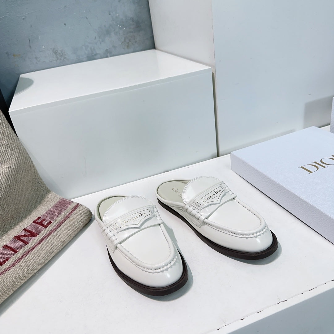 DIOR Boy Mule White Cowhide