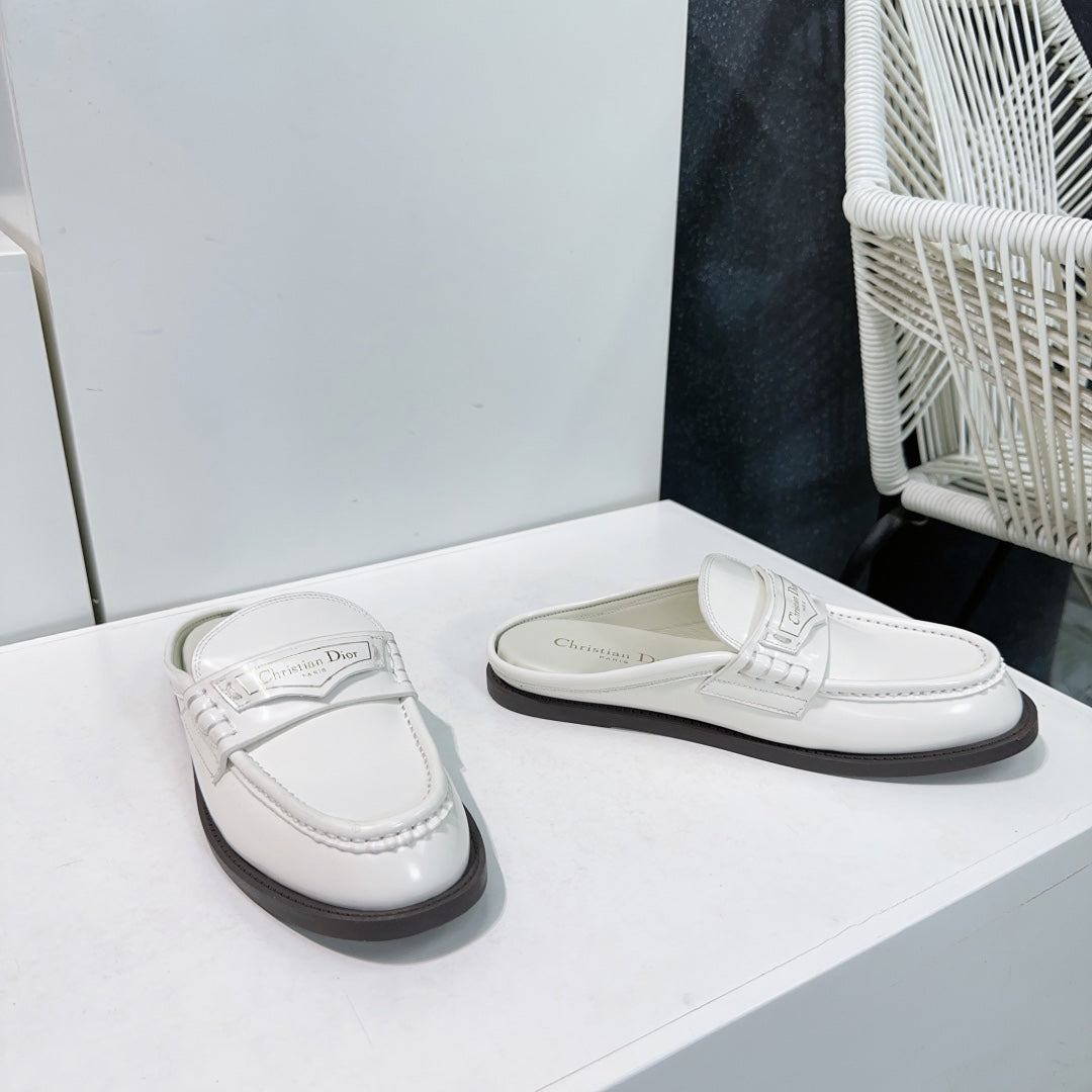DIOR Boy Mule White Cowhide