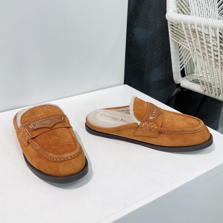 DIOR Boy Mule Brown Orange Suede