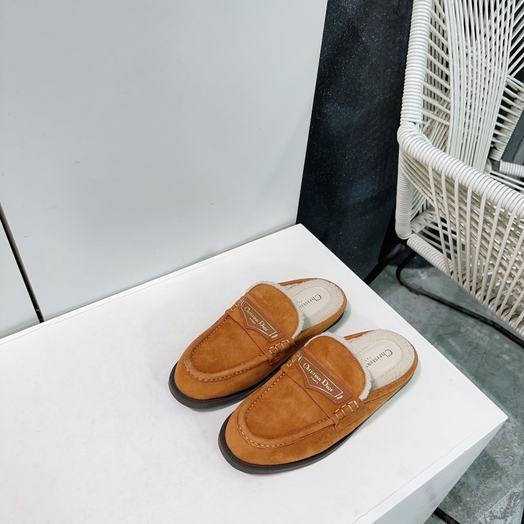 DIOR Boy Mule Brown Orange Suede