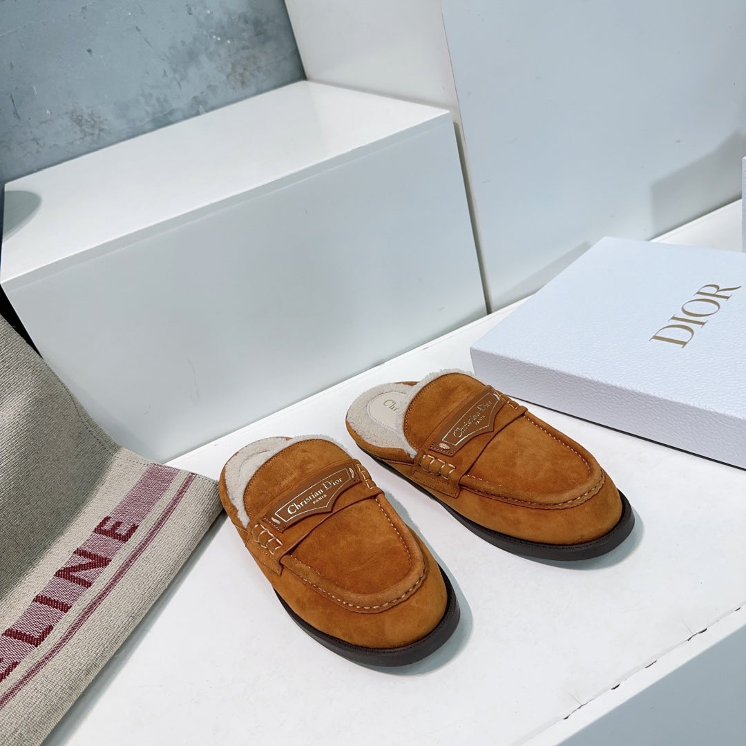 DIOR Boy Mule Brown Orange Suede