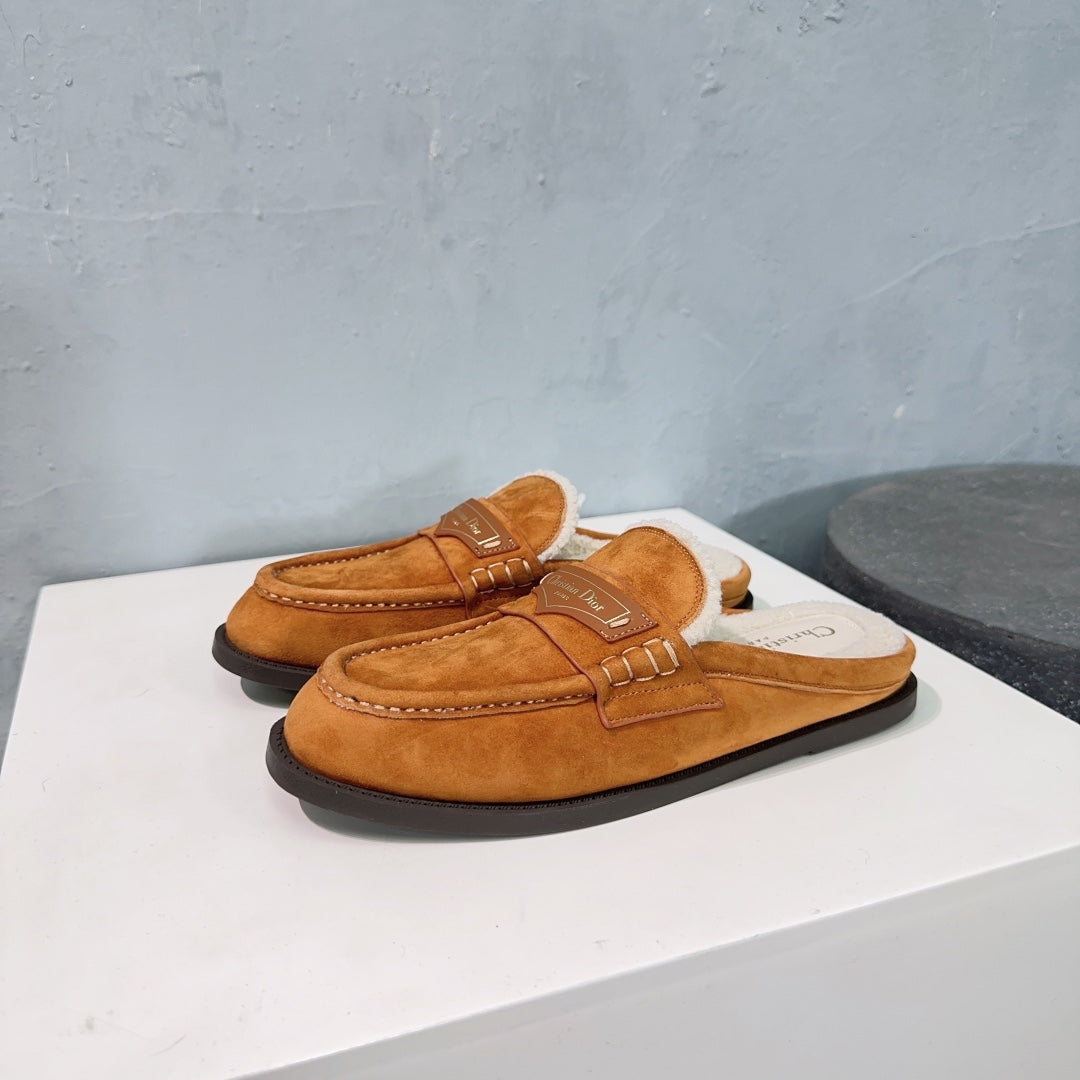 DIOR Boy Mule Brown Orange Suede